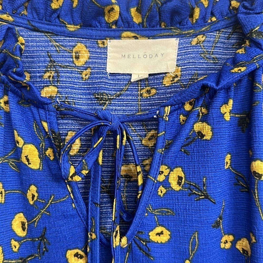 Melloday blue floral tank large ditsy sweet magnolias modest‎ - Picture 3 of 5